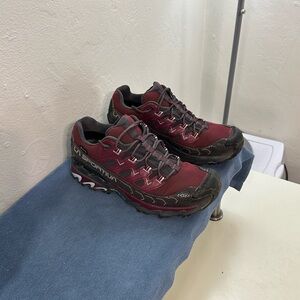 La Sportiva Maroon and Black hiking shoes